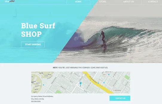 Blue surf shop web